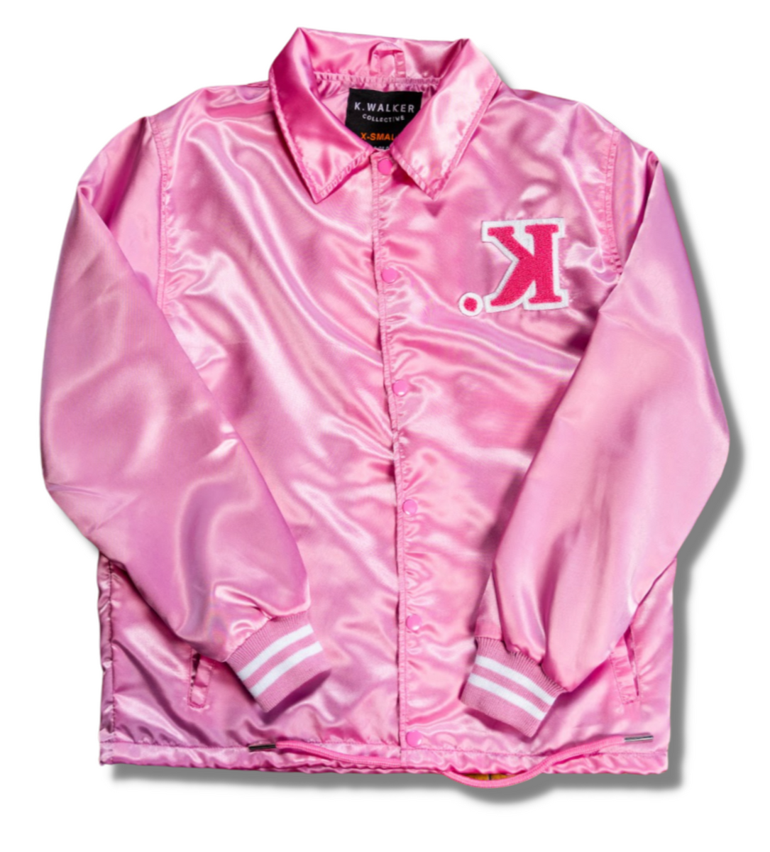 Satin Coach Jacket (Pink) – K. Walker Collective